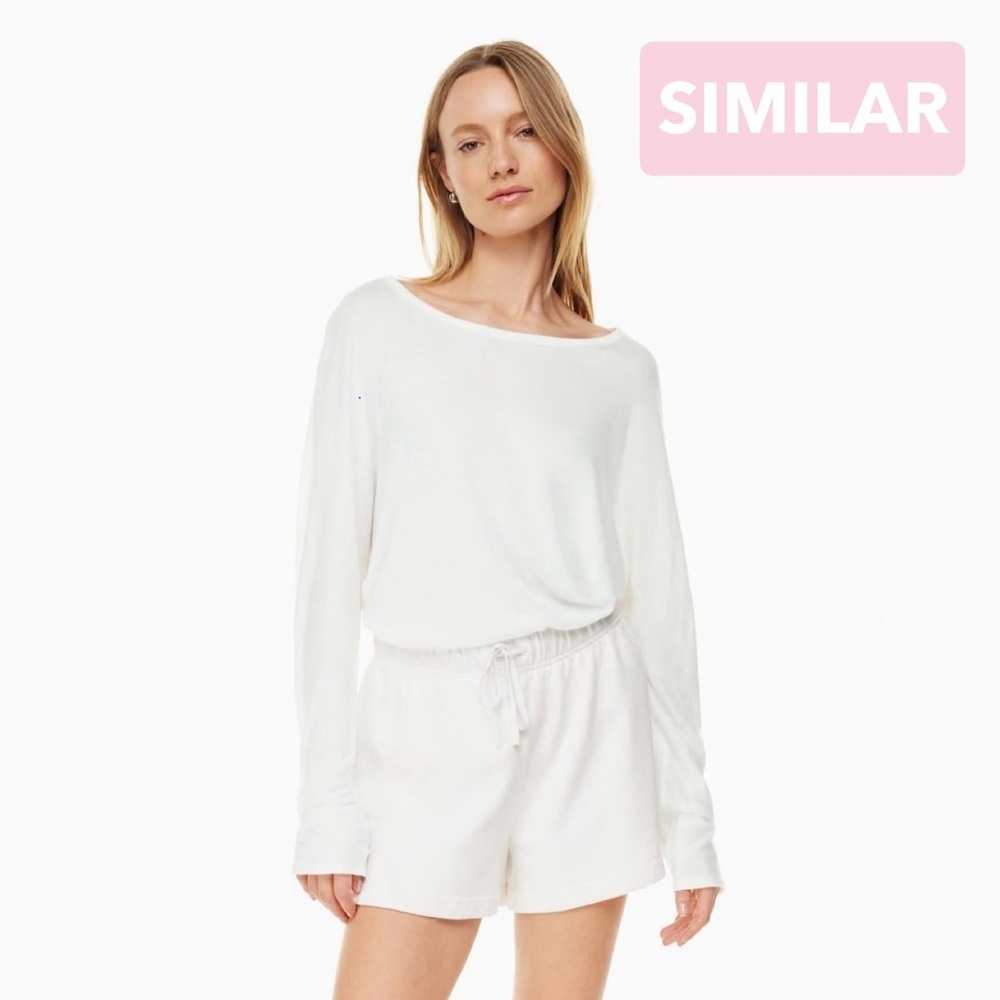 Babaton Beige Cotton Modal Loose Oversized Long Sleeve - Picture 2 of 7